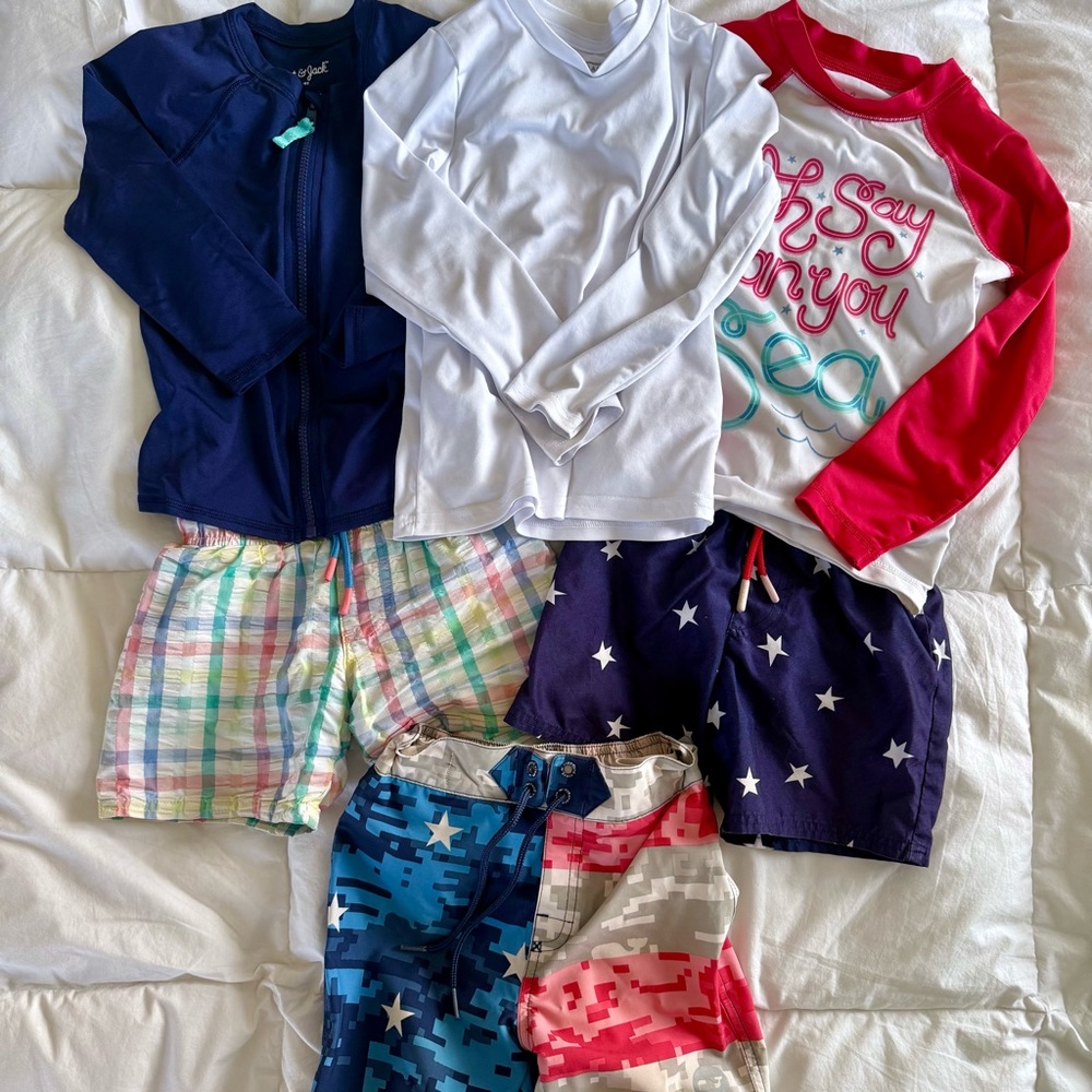 Carters + Vineyard Vines | Boy’s (4T-5T) Swim Trunks and Rash Guards Bundle